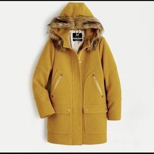 J Crew Chateau Parka sz 0P Heather Mustard
